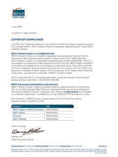mercer super fund letter of compliance.